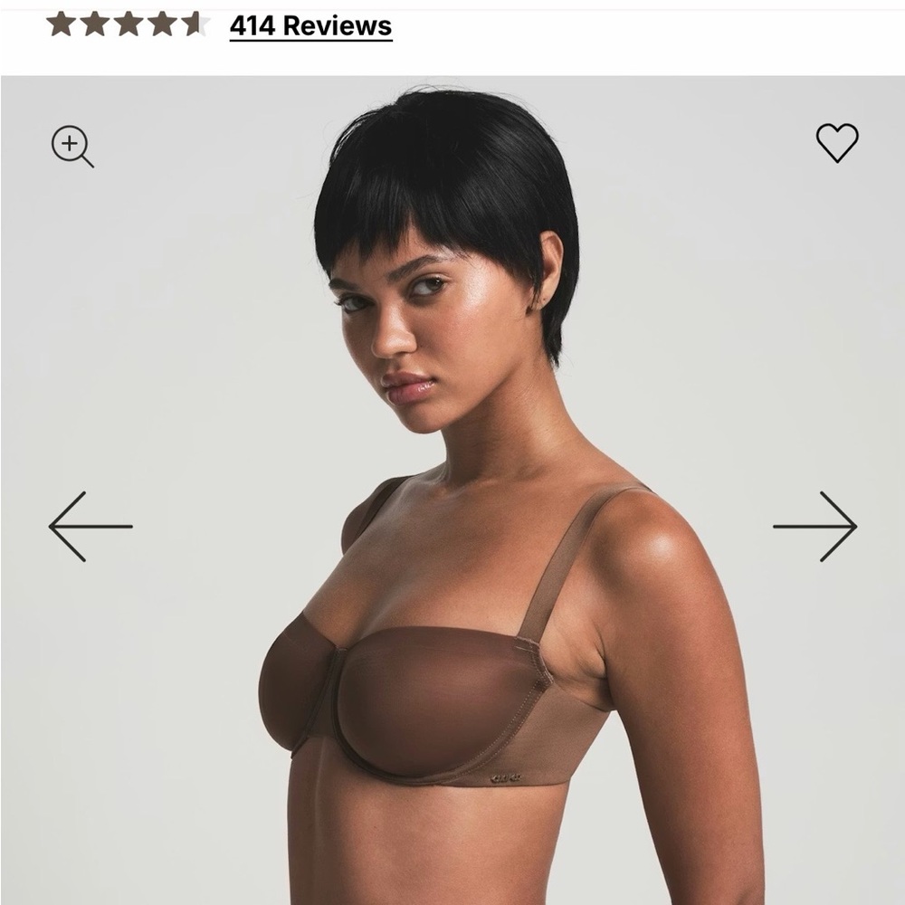 SKIMS Brown Sheer Balconette Underwire Bra
